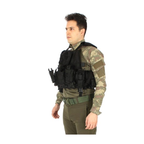 Siyah TactiKal Balistik Plaka Takılabilir Hücum Yeleği